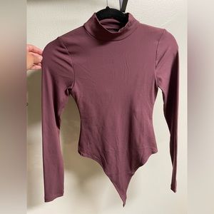 Girlfriend Collective Berry Vivien Mock Neck Bodysuit